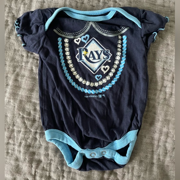 Tampa Bay Rays baseball onesie baby girl ruffles pearls size 0-3 months MLB - Picture 1 of 4